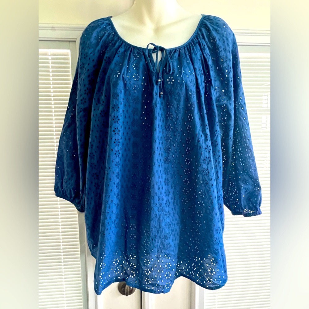 NWT Chaps eyelet blouse size XL